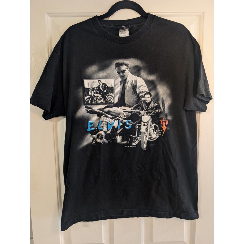 Direct From Graceland Elvis Presley Motorcycle T-Shirt Men's Large Black 2005